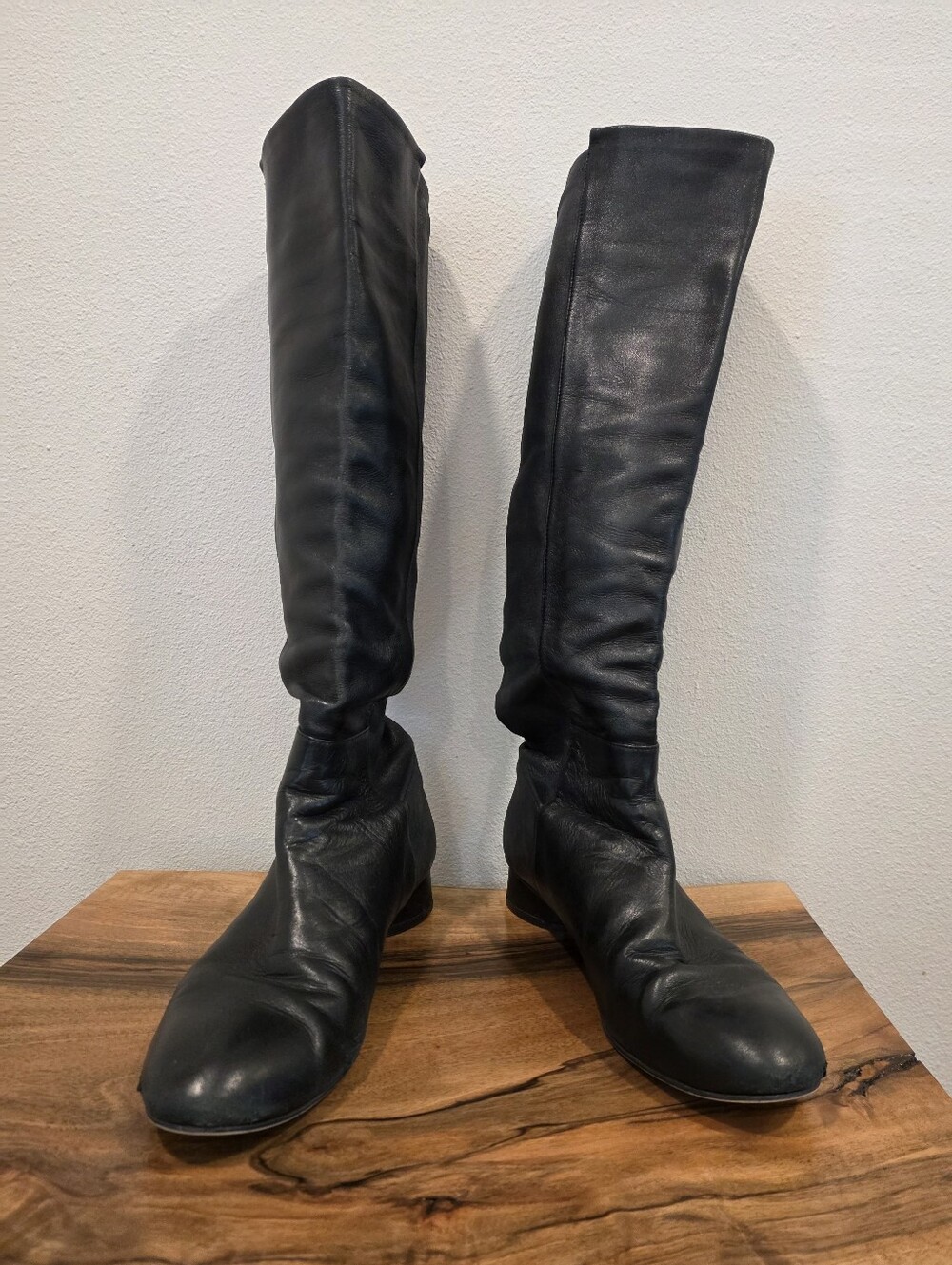 Stuart Weitzman Black Knee High Leather Boots
